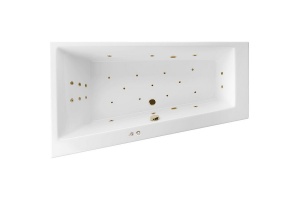 Акриловая ванна Excellent Sfera 170х100 левая белая бронза с гидромассажем