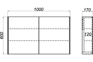 Зеркало-шкаф Aqwella 5 stars Mobi 100 бетон светлый - 2