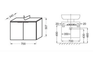 Тумба под раковину Jacob Delafon  70 см (EB885-N18) - 2