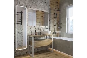 Тумба с раковиной DIWO Элиста 100 светлое дерево с раковиной Moduo 55 Leaf - 3