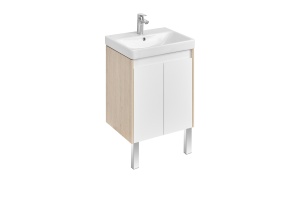 Тумба под раковину Aquaton Сканди Doors 55 Белый глянец Дуб верона