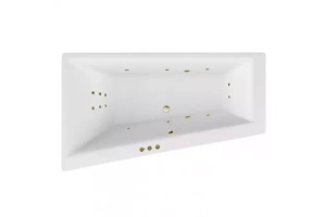 Акриловая ванна Excellent Sfera 170х100 левая белая бронза с гидромассажем