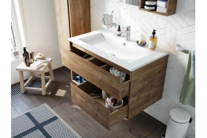 Тумба с раковиной STWORKI Карлстад 90 дуб рустикальный - 3