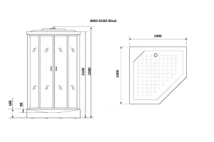 Душевая кабина Niagara Premium 100х100х220 черная NG-6902-01GD BLACK - 3