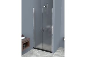 Душевая дверь BelBagno Uno 90х185 профиль хром стекло рифленое - 2