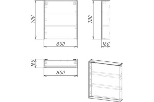 Зеркало-шкаф Stella Polar Кибэла 60 серый - 3