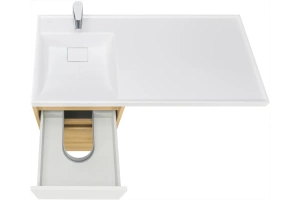 Тумба с раковиной Aquaton Лондри 60 светлое дерево-белый - 3