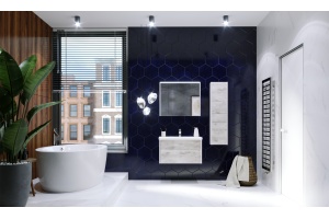 Шкаф-пенал Roca Ronda R, белый, бетон - 2