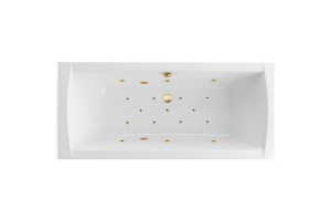 Ванна акриловая Excellent Aquaria Lux Relax 180х80 с гидромассажем белый - золото