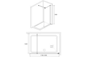 Душевая перегородка RGW Walk In WA-001 120х195 профиль хром стекло прозрачное - 3