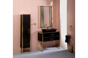 Тумба под раковину чашу Boheme Armadi Art Monaco 100 черный глянец - золото - 3