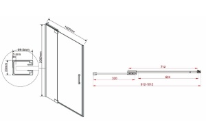 Душевая дверь Vincea Extra 90х100 черная стекло тонированное - 3