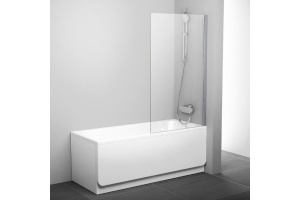 Шторка на ванну Ravak PVS1-80 Transparent, профиль сатин