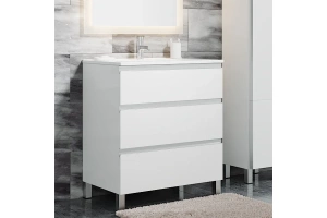 Тумба с раковиной Sanvit Авеню-3 75 белый глянец