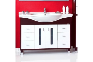 Мебель для ванной Бриклаер Бали 120 венге, белый глянец - 2