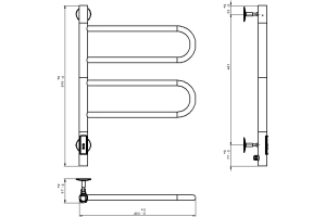 Полотенцесушитель электрический Vincea 44х60 хром - 3