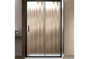 Душевой уголок Vincea Garda 120х90 черный стекло рифленое