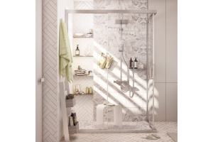 Душевой уголок STWORKI Карлстад DE019RC80140200 140x80 см профиль хром матовый