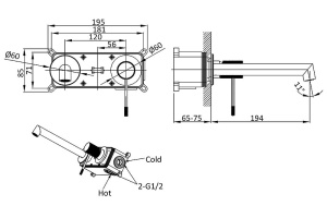 Смеситель для раковины встраиваемый Vincea Desire черный матовый - 3