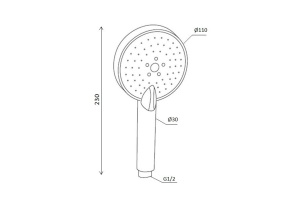 Душевая лейка Damixa Origin One Redblu хром (918100200) - 3