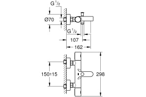 Термостат Grohe Grohtherm 800 Cosmopolitan 34766000 для ванны с душем - 2