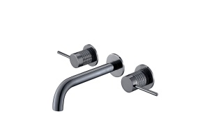 Смеситель для раковины встраиваемый Vincea Groove вороненая сталь