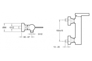 Смеситель Jacob Delafon Stillness E12779-4-CP для душа - 2