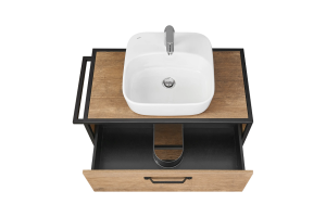 Тумба с раковиной Одри 42 Aquaton Лофт Фабрик 80 темное дерево  - 3