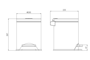 Корзина для мусора AQUATEK AQ4016MB, с педалью 3л, матовый черный - 2