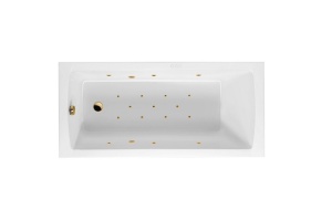 Ванна акриловая Excellent Aquaria Relax 170x75 с гидромассажем белый - золото