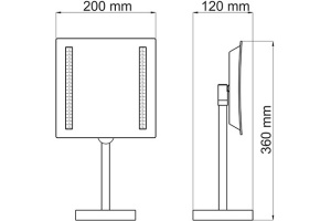 Косметическое зеркало Wasserkraft K-1007 с подсветкой - 3