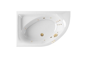 Ванна акриловая Excellent Aquaria Line 150x100 L с гидромассажем белый - золото