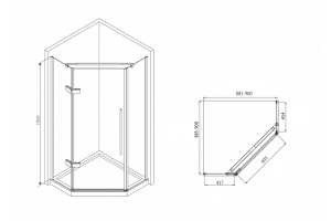 Душевой уголок Abber Ewiges Wasser 90х90 хром (AG05090M) - 3