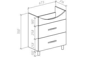 Тумба для комплекта Bellezza Анкона 70 - 3