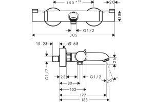 Термостат Hansgrohe Ecostat Comfort для ванны с душем, матовый черный 13114670 - 2