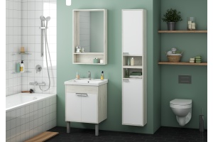 Комплект мебели Aquaton Флай 60 белый-светлое дерево - 2