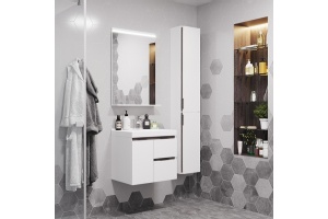 Комплект мебели Aquaton Рене 60 белый-темное дерево