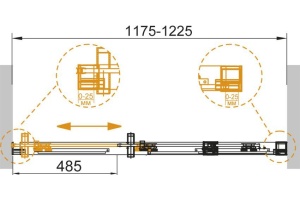 Душевая дверь в нишу Cezares Duet Soft BF 1 120 C Cr - 3