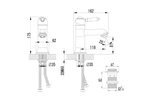 Смеситель для раковины Lemark Villa бронза (LM4806B) - 2
