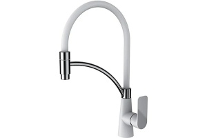 Смеситель для кухни Gappo белый хром