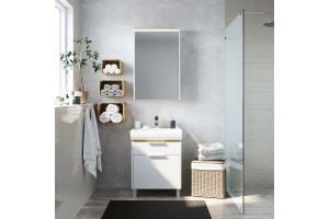 Зеркало-шкаф STWORKI Дублин 60 с подсветкой, навесное, белое, прямоугольное - 2