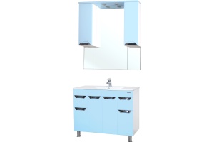 Зеркало-шкаф Bellezza Симона 100 голубой - 2