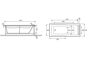 Акриловая ванна Jacob Delafon Struktura 170x70 - 2