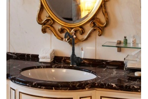 Смеситель для раковины GPD Retro черный матовый - розовое золото - 2