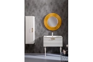 Шкаф-пенал Armadi Art Vallessi Avangarde 35 белый - золото - 2