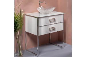 Тумба под раковину чашу Boheme Armadi Art Monaco 80 белый глянец - хром