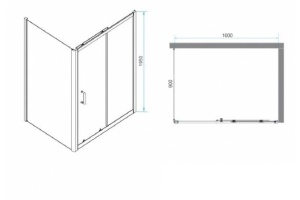 Душевой уголок RGW Passage PA-74B 100x90 профиль черный стекло прозрачное - 3