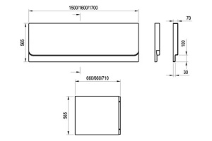 Экран для ванны фронтальный RAVAK Chrome (CZ74100A00) - 2