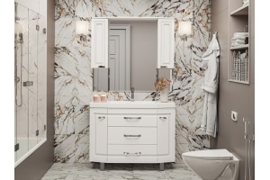 Тумба с раковиной Misty Терра 110 белая глянцевая - 2