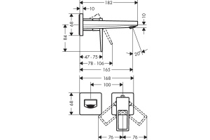 Смеситель hansgrohe Metropol однорычажный для скрытого монтажа 74525000, настенный - 2
